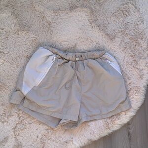 Women's Athletic Tan Shorts with White Details